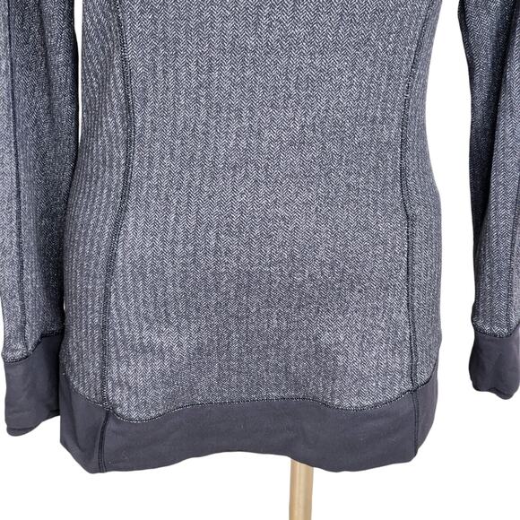 Lululemon Think Fast Hoodie Heathered Herringbone Heathered‎ Black Womens Size 8 - Picture 3 of 12